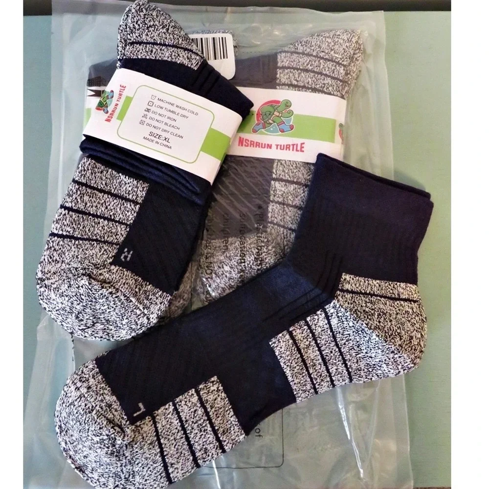 NSRRUN Turtle Wool Compression 4 Pack Running‎ Socks XL Cushioning Arch Support
